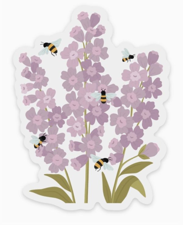 Busy Lavender Bees Sticker