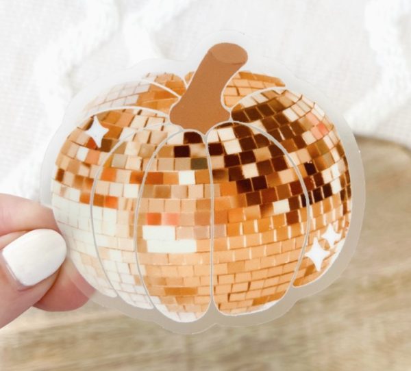 Disco Ball Pumpkin Sticke