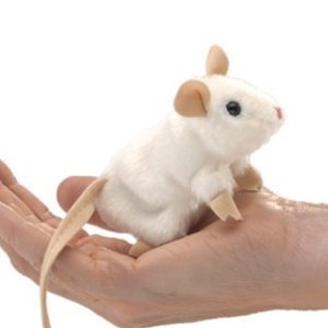 Mini White Mouse Puppet