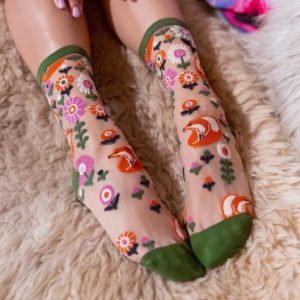 Feeling Foxy Sheer Crew Sock