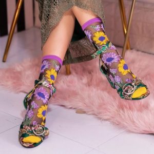 Mixed Sunflowers Black Sheer