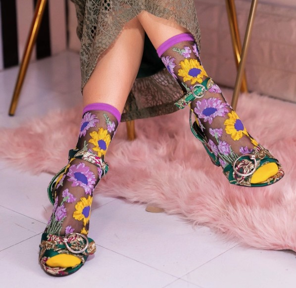 Mixed Sunflowers Black Sheer