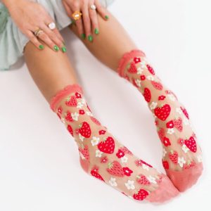 Strawberry Daisy Ruffle Sheer