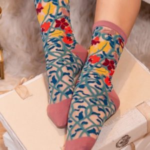 Tapestry Vines Sheer Crew Sock