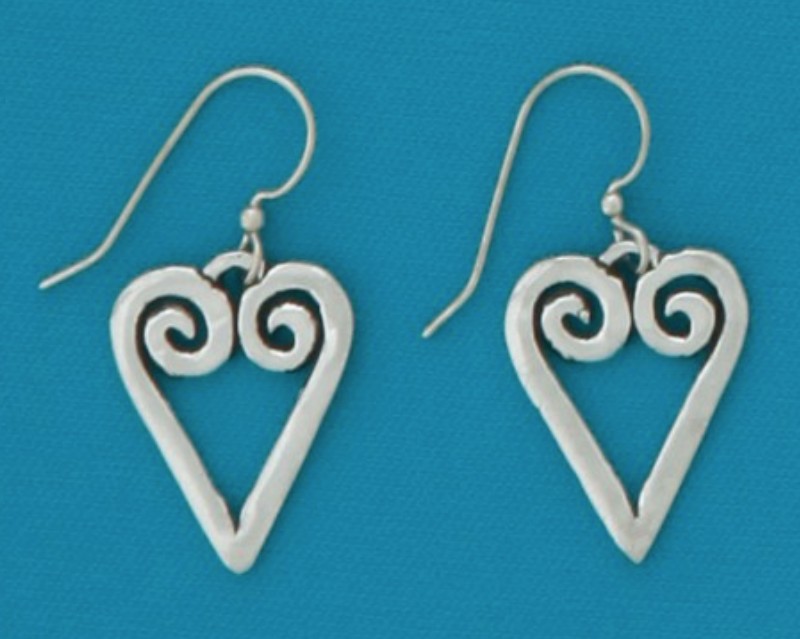 Swirl Open Heart Earrings
