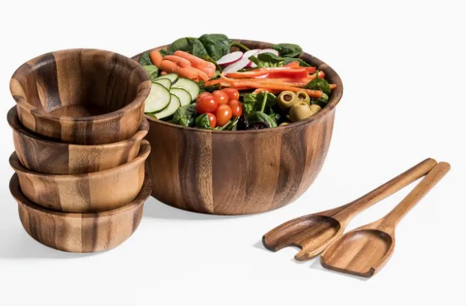 Large Salad Bowl with Servers