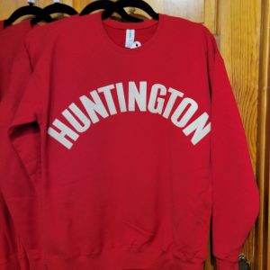 Block Letter Red Crew - L