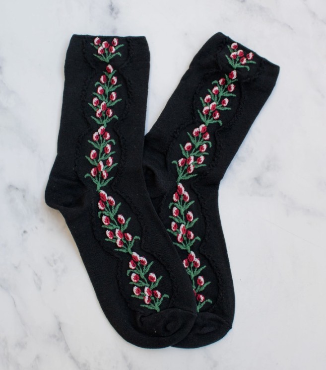 Antique Tulip Flower Black