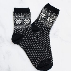 Snowflake Comfort Socks Black
