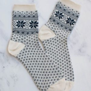 Snowflake Comfort Socks Ivory