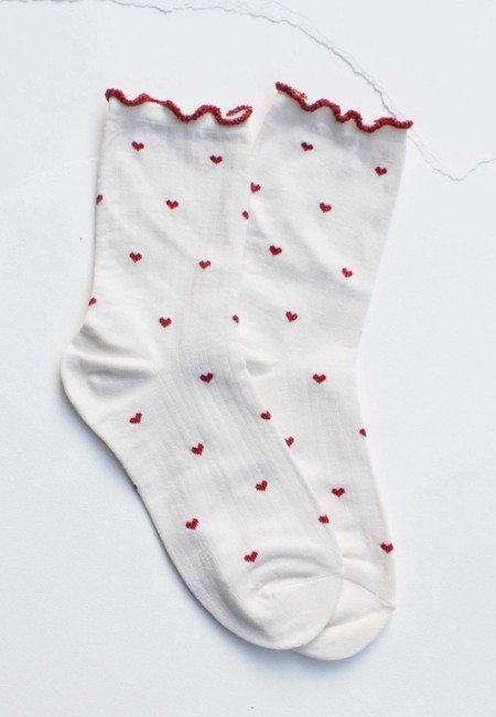 Mini Heart Ruffle Cotton Blend