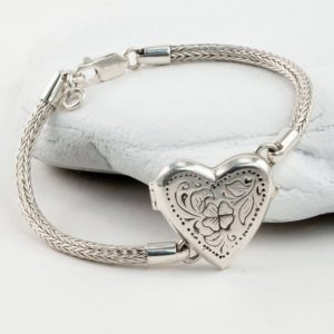Sterling Heart Locket Bracelet