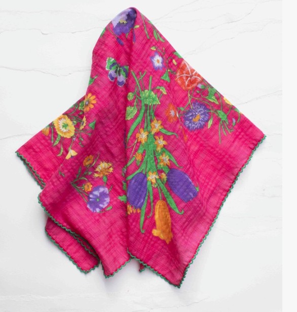 Cecilia Floral Scarf - Hot Pink