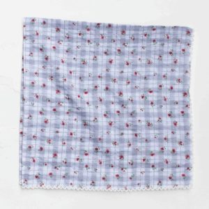 Floral Check Cotton - Gray