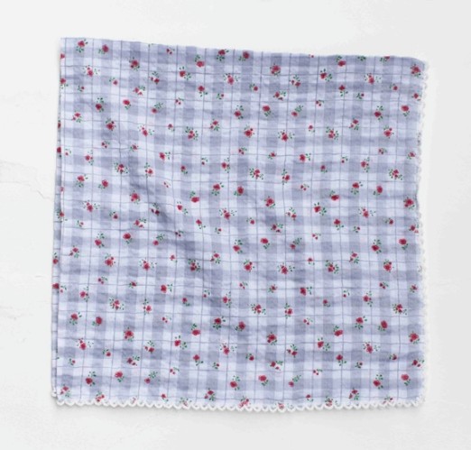 Floral Check Cotton - Gray