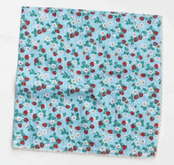 Sweet Berry Floral Cotton Scarf