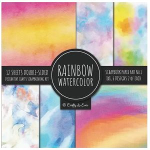 Rainbow Watercolor 8x8 Paper