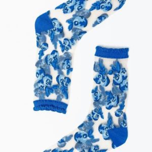 Blueberry Ruffle Sheer Crew
