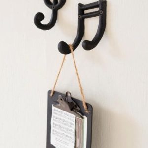 Set of 2 Cast Musical Note Hook
