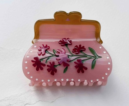 Coin Purse Hair Claw Pink