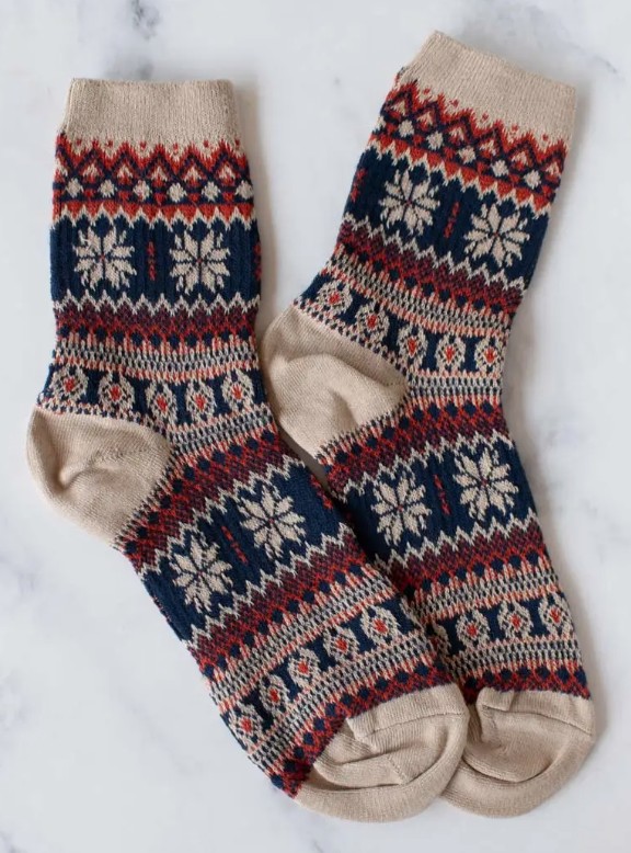 Holiday Snowflakes Casual Socks