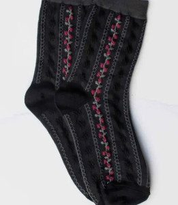 Stripe Floral Charcoal