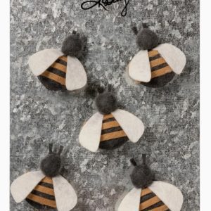 Felted Bees Magnet Set