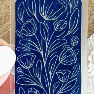 Blue Floral Geometric Sticker
