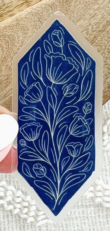 Blue Floral Geometric Sticker