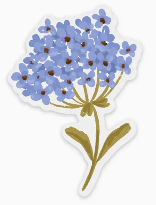 Periwinkle Hydrangea Sticker