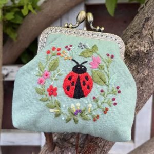 Ladybug Embroidered Coin Purse