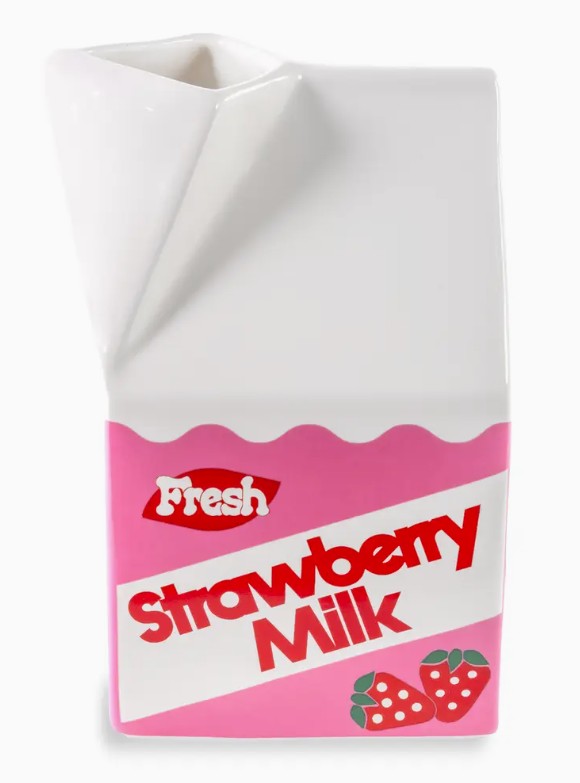 Ceramic Vase, Strawberry Milk