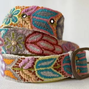 Folklorica Floral Wool Belt L