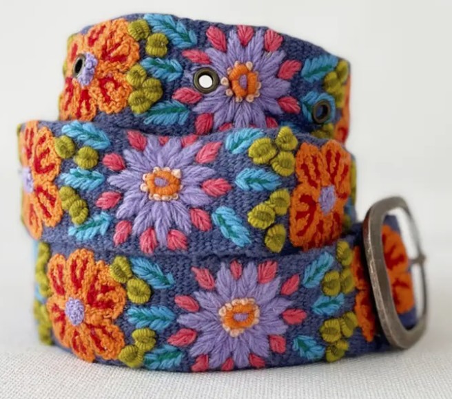 Prairie Flowers Wool Belt - M