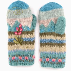 Chloe Wool Mittens Aqua
