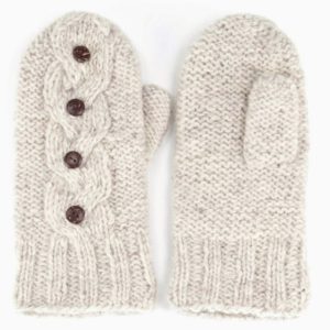Haven Wool Mittens Cable button