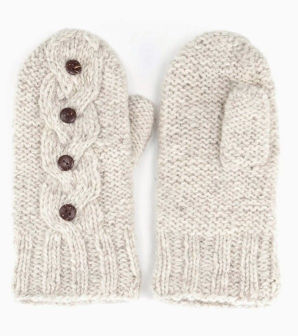 Haven Wool Mittens Cable button